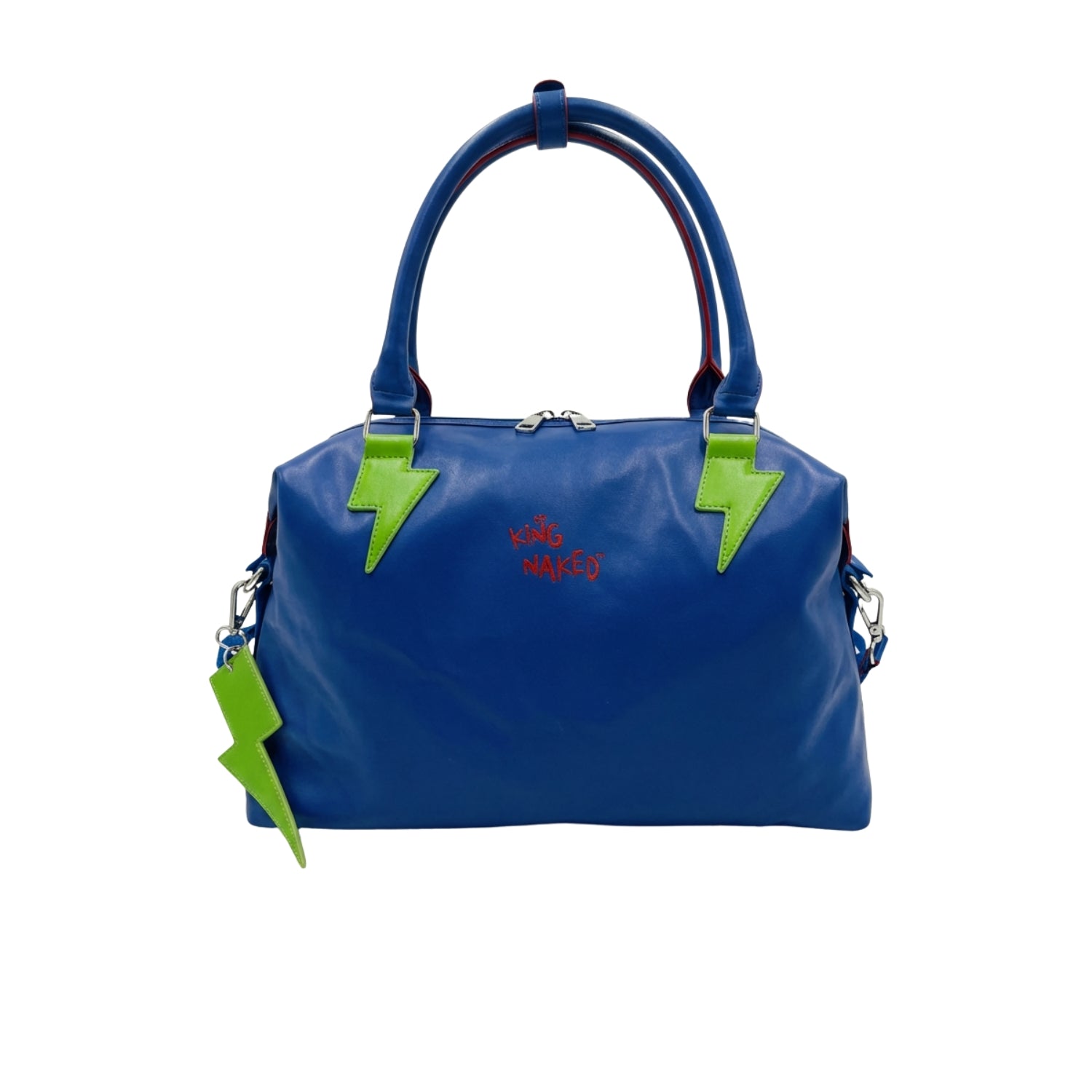 King Naked King Size Çanta - Mavi/Yeşil Şimşek