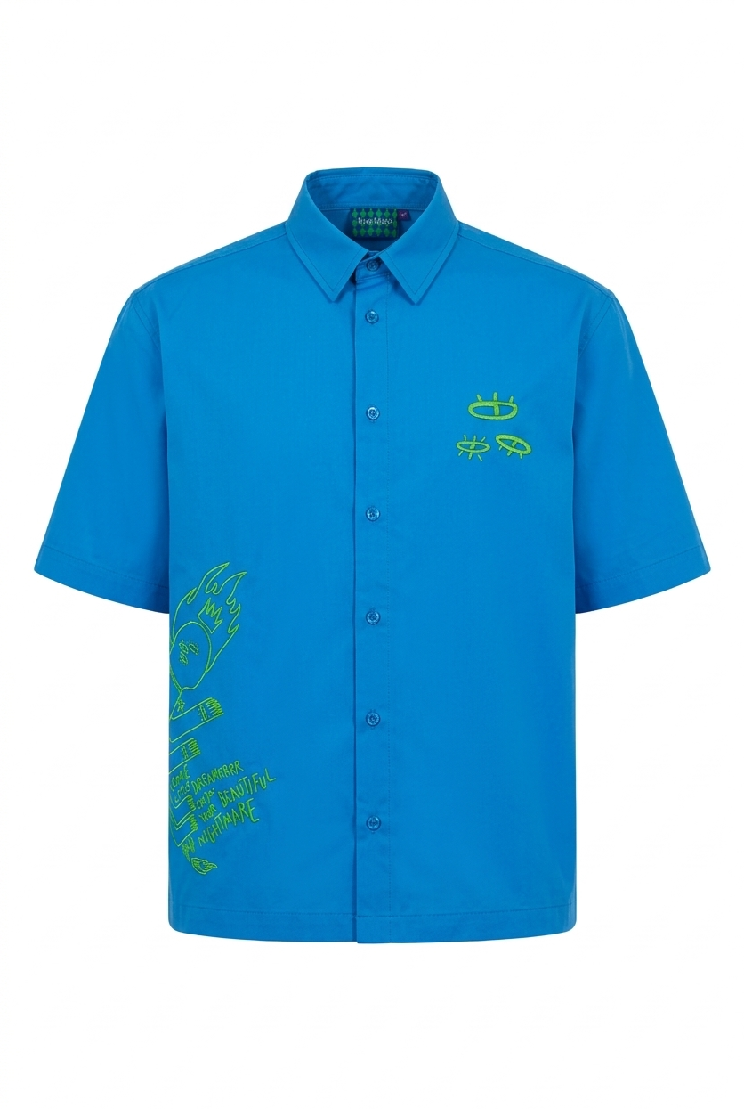 ENJOY YOUR DREAM UNISEX GÖMLEK - MAVI