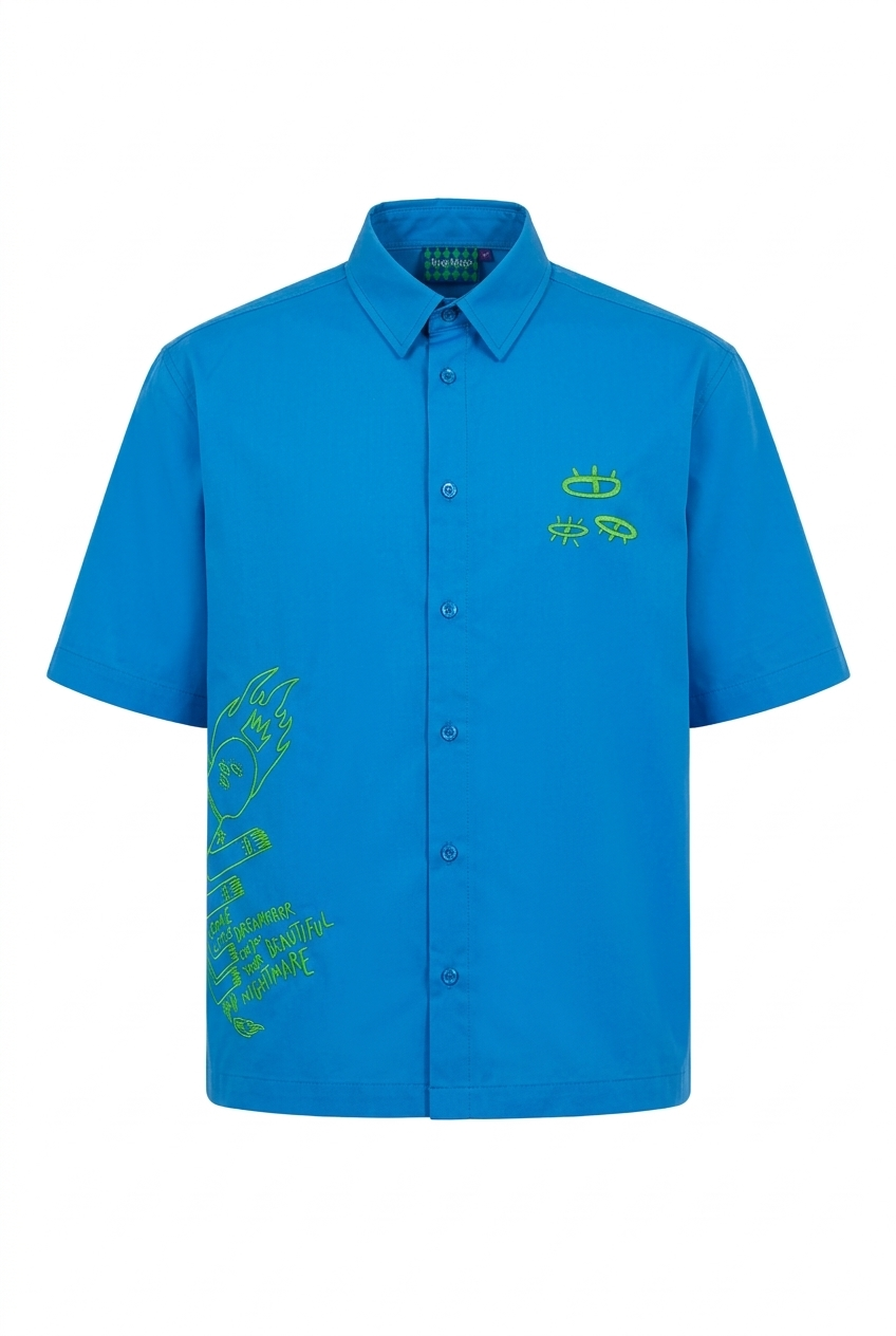 ENJOY YOUR DREAM UNISEX GÖMLEK - MAVI