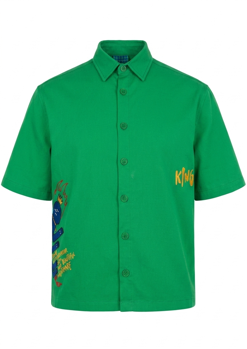 ENJOY YOUR DREAM UNISEX GÖMLEK - YEŞİL