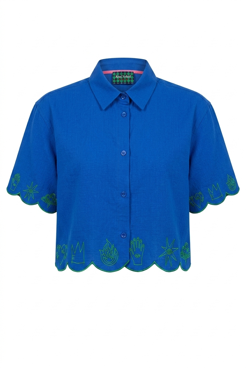 SWEET NOTHING CROP GÖMLEK / MAVİ