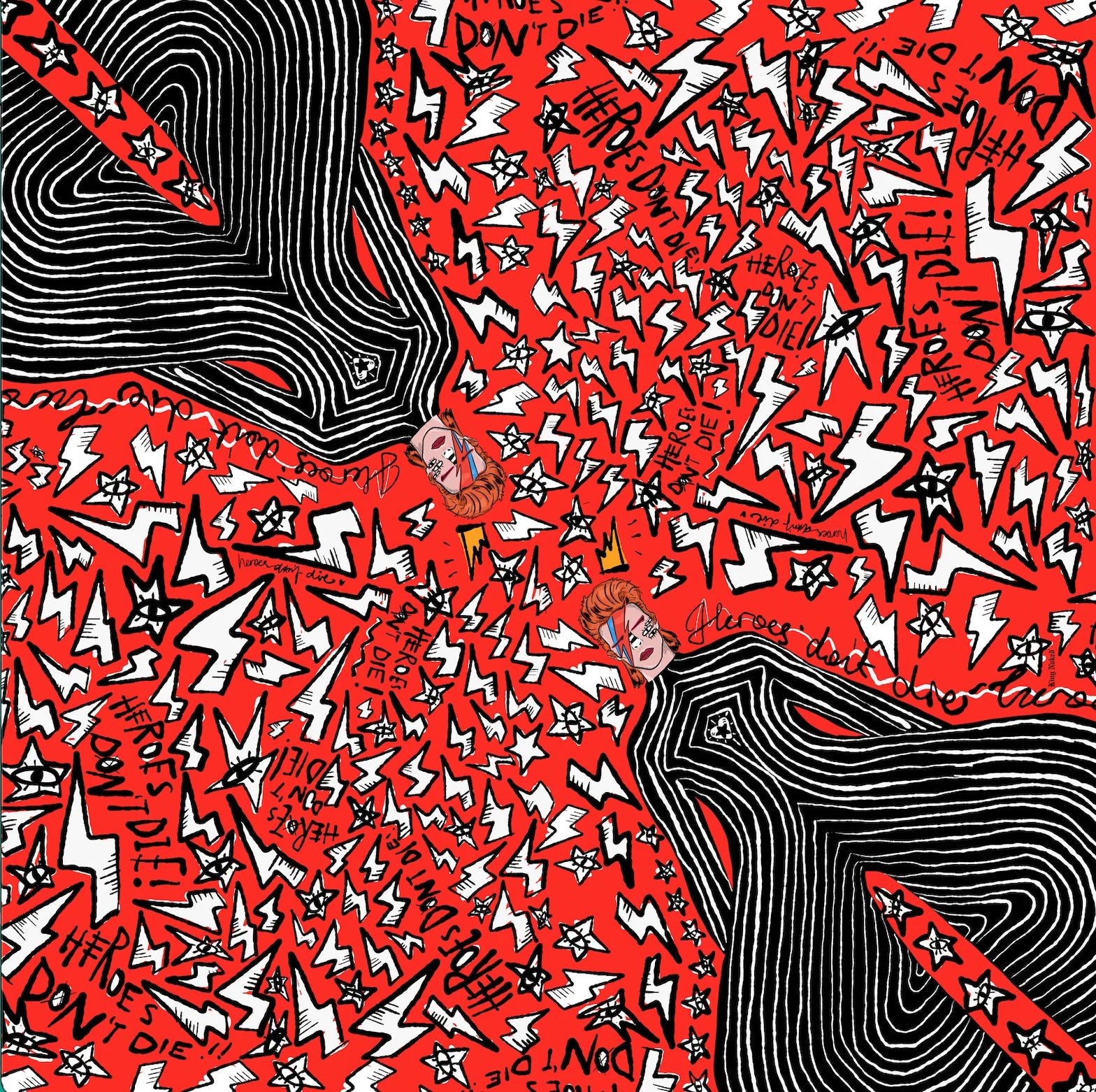 Heroes Don’t Die Illustrated Large Soft Scarf