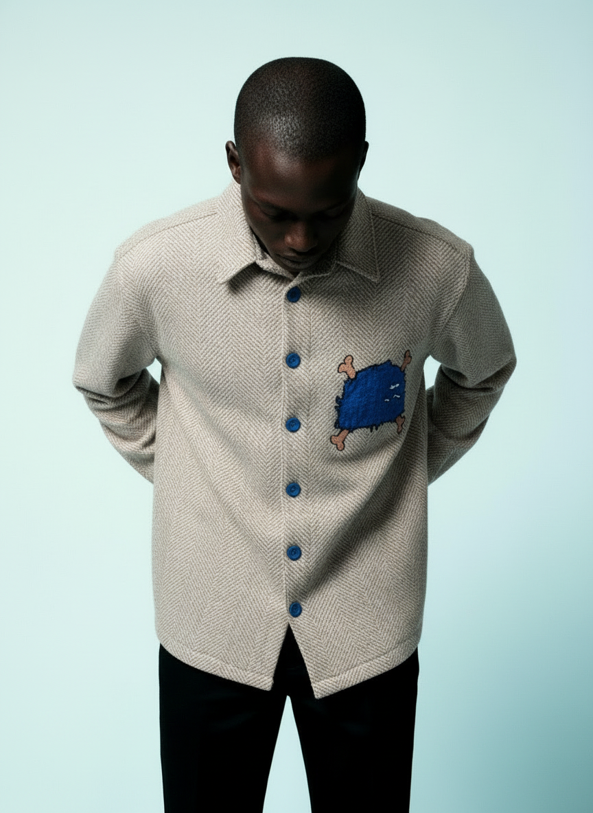 Fur Me Not Unisex Kışlık Gömlek / Mavi-Kahve