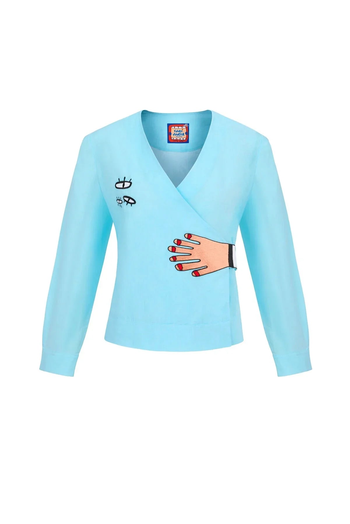 Gaze Upon Me Wrap Shirt / Blue