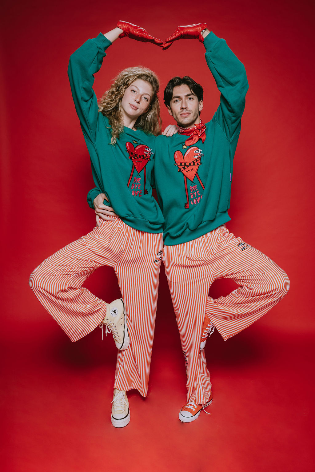 Gaze Upon Me Unisex Çizgili Pantolon / Red