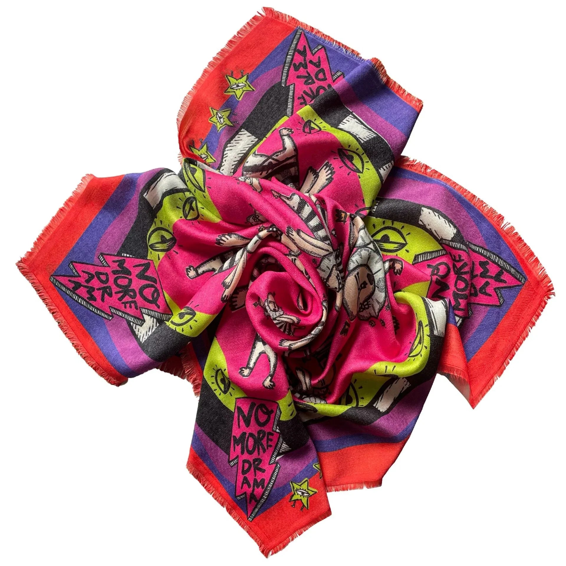 Me and Myself  Illustrated Winter Square Scarf